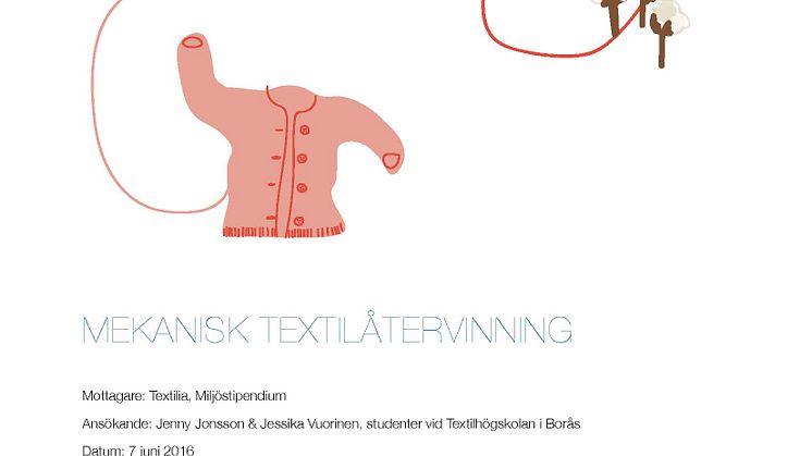 Examensarbete om mekanisk återvinning av använda sjukvårdstextilier - Vinnare av Textilias miljöstipendium 2016 