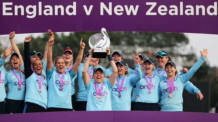 England Women celebrate victory over New Zealand. Photo: Getty Images