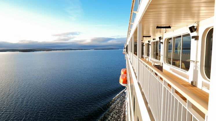 En månad efter Finncanopus jungfruresa rapporterar Finnlines en nästan fyrfaldig ökning av passagerarantalet. Foto: Finnlines Plc.