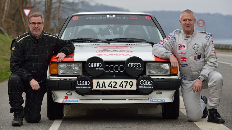 Team Audi 80 - Toni Hansen, Per Brodersen og Audi 80 GLE (foto: Michael Eisenberg)