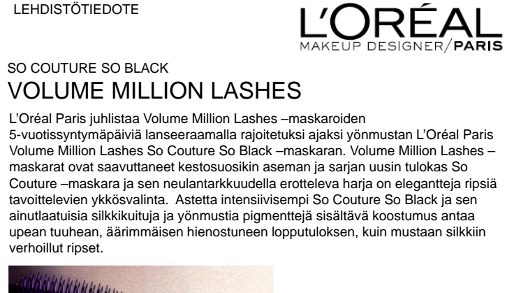 Yönmusta L'Oréal Paris Volume Million Lashes So Couture So Black -maskara