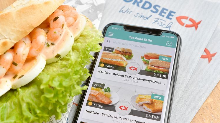 Wenn eine Partnerschaft nachhaltig die Welt verbessert:  1,5 Millionen gerettete NORDSEE Portionen mit der „Too Good To Go”-App