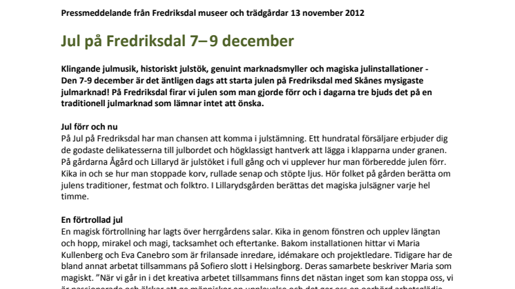 Jul på Fredriksdal