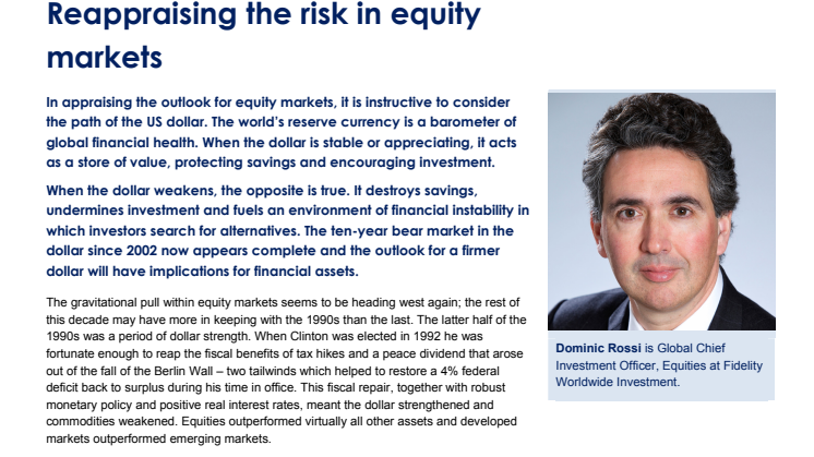 Reappraising the risk in equity