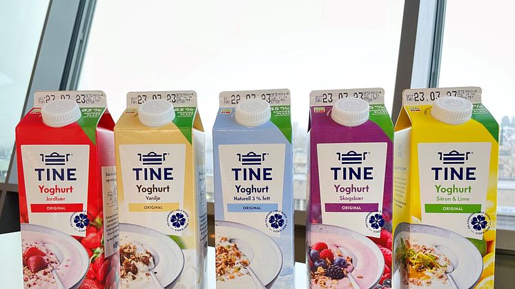 TINE lanserer yoghurt på kartong med 85 prosent mindre plast i emballasjen.