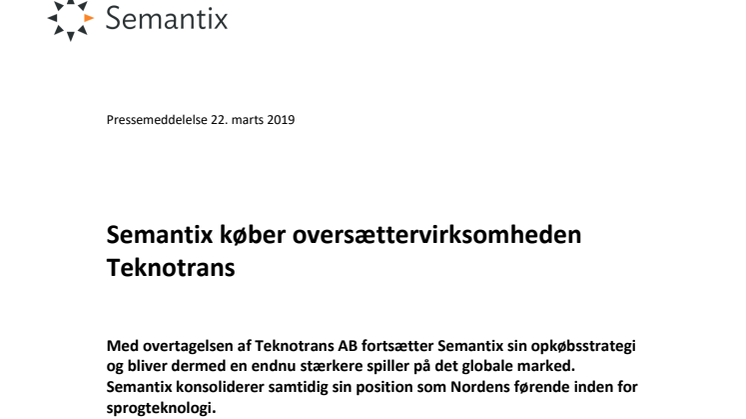Semantix køber oversættervirksomheden Teknotrans