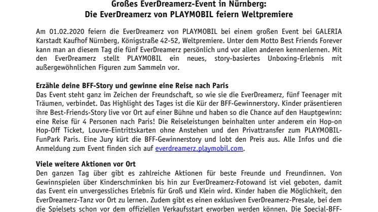 Großes EverDreamerz-Event in Nürnberg: Die EverDreamerz von PLAYMOBIL feiern Weltpremiere