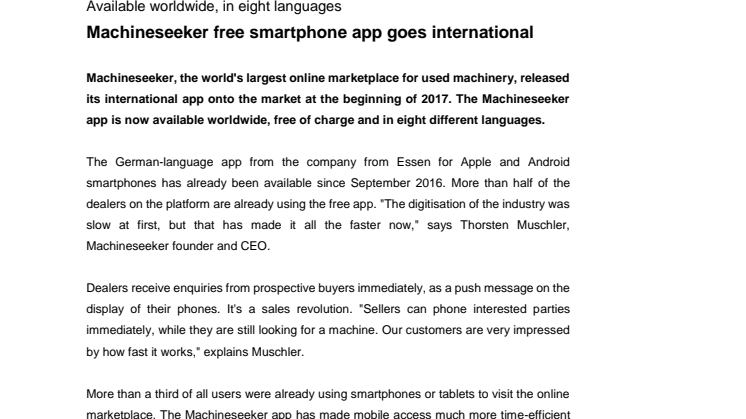 Machineseeker free smartphone app goes international 