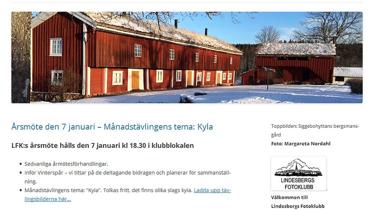 Lindesbergs Fotoklubb startar med månadstävling om kyla