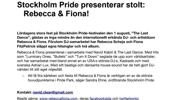 Rebecca & Fiona till Pridefestivalen!