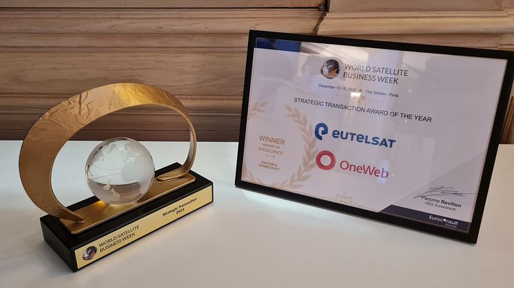 Eutelsat wins "Strategic Transaction of the Year” award for its investment in OneWeb