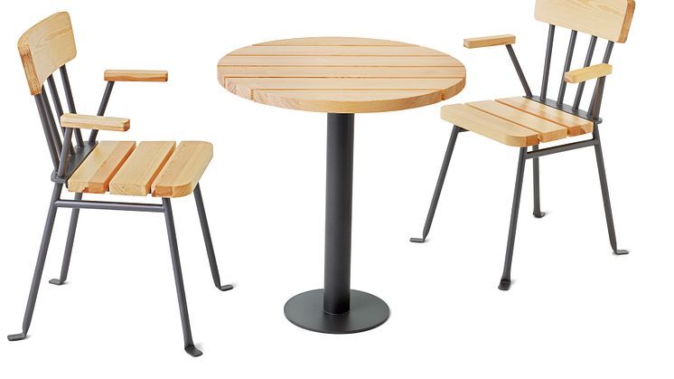 Bollnäs karmstol och bord, design Thomas Bernstrand