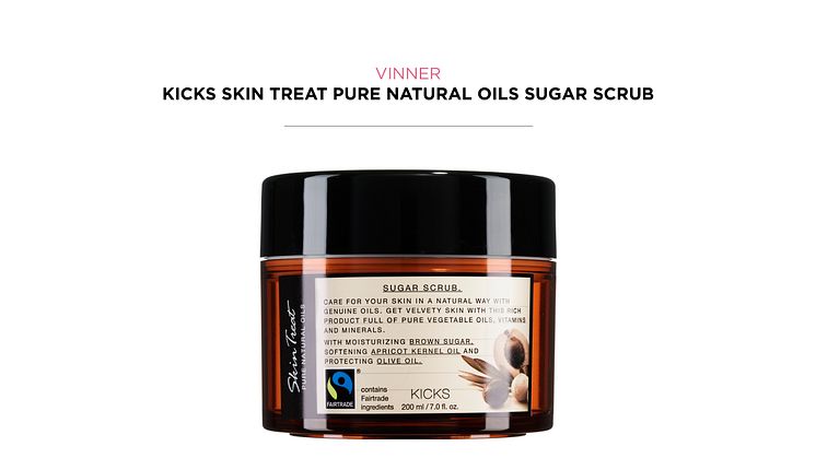 KICKS Skin Treat Sugar Scrub Pure Natural Oils - Årets kroppsprodukt i Stellas skjønnhetskåring!