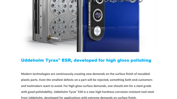 Uddeholm Tyrax® ESR, developed for high gloss polishing