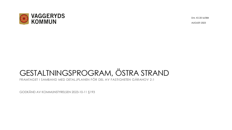 Bilaga 9 - Gestaltningsprogram, Östra strand - Vaggeryds kommun.pdf