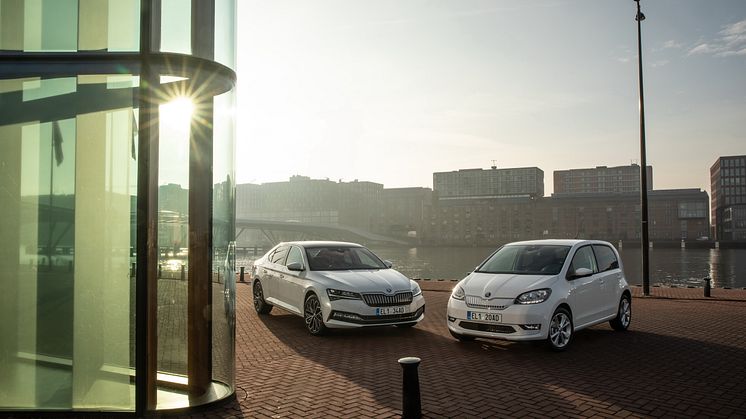 Danske priser på ŠKODA CITIGOe iV og SUPERB iV