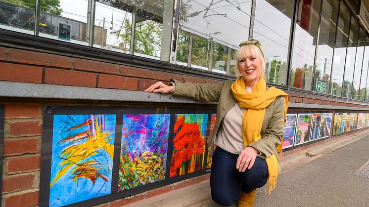 Hertfordshire artist Gaye Daniels is among the dozens of contributors to GTR's 300-kilometre station art gallery