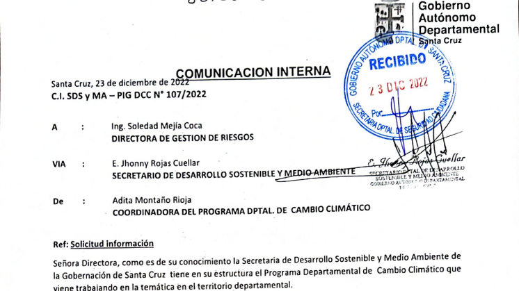 Comunicación Interna_C.I. SDS y MA – PIG DCC No 107-2022 – Gobierno Autónomo Departamental Santa Cruz.pdf