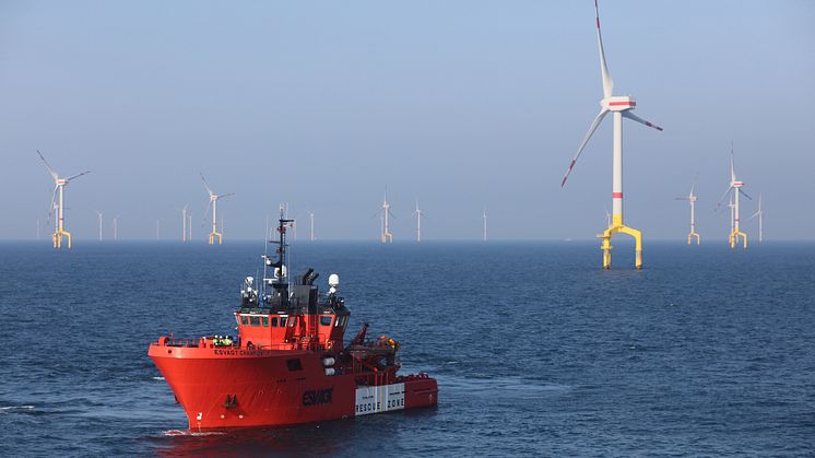 Et dedikeret samarbejde mellem AtSite og ESVAGT har ført til hurtig og effektiv inspektion af havvindmøllerne i BARD Offshore 1 parken. Foto: Visual Working.