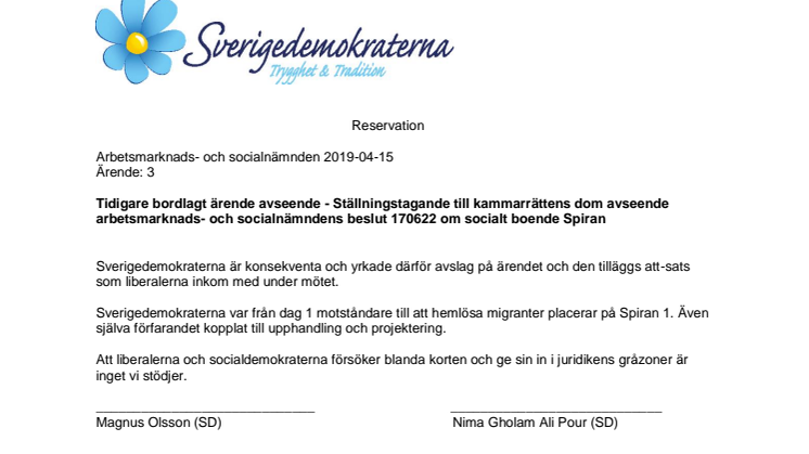 SD Malmö säger nej till ett boende för hemlösa migranter i Limhamn