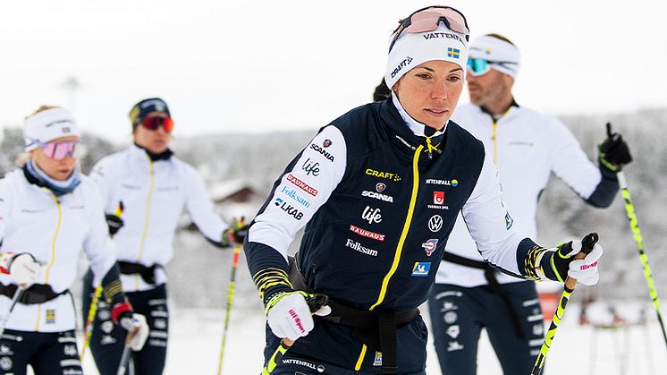 Längdlandslaget på första snölägret tillsammans