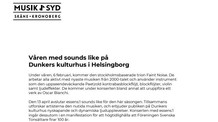 Våren med sounds like på Dunkers kulturhus i Helsingborg