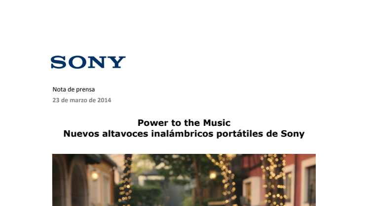 Power to the Music: Nuevos altavoces inalámbricos portátiles de Sony