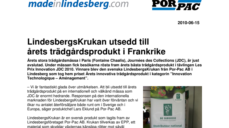 LindesbergsKrukan utsedd till årets trädgårdsprodukt i Frankrike
