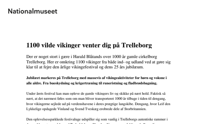1100 vilde vikinger venter dig på Trelleborg 