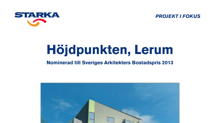 Unikt hus nominerat till Sveriges Arkitekters Bostadspris 2013