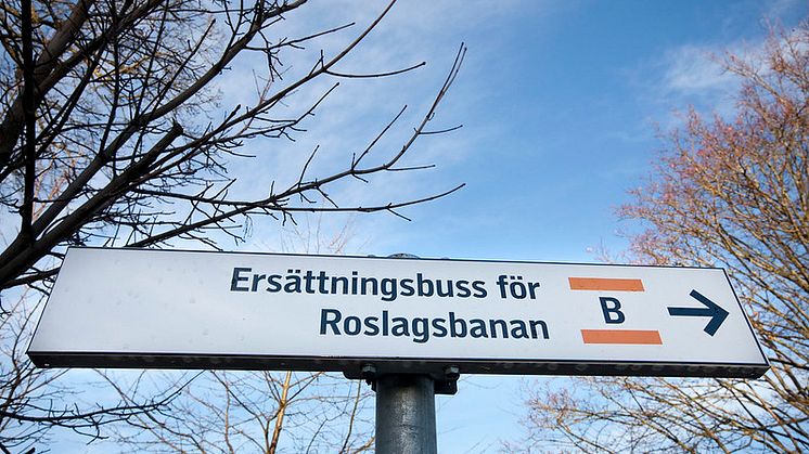 Ersättningstrafik på Roslagsbanan. Foto: SL