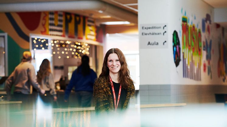 Hanna Classon, socionom i skolan, finns nära tillhands för eleverna. Foto: Maria Fäldt