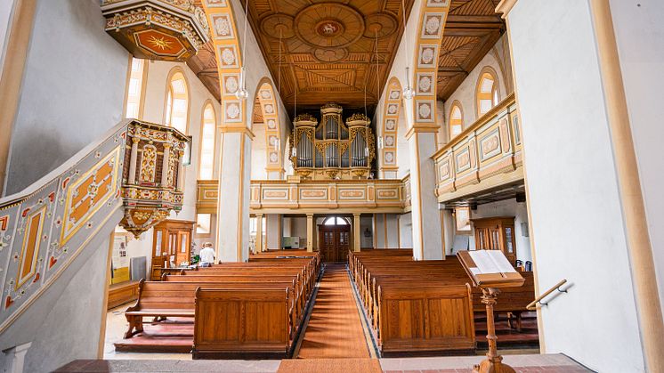 Die St. Georgenkirche in Rötha mit den Silbermann-Orgeln - Foto: Tom Williger 