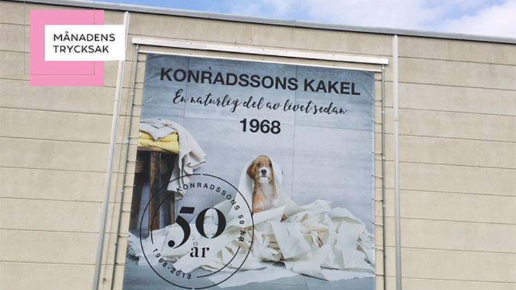 Konradssons Kakel vinner månadens trycksak för juni 2018 med sin kreativa fasadvepa