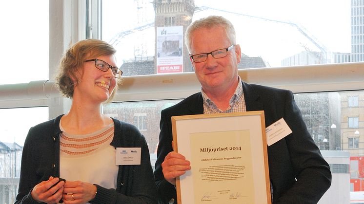 Woody Bygghandels miljöpris 2014 går till Fellessons i Växjö