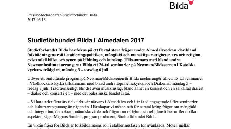 Studieförbundet Bilda i Almedalen 2017
