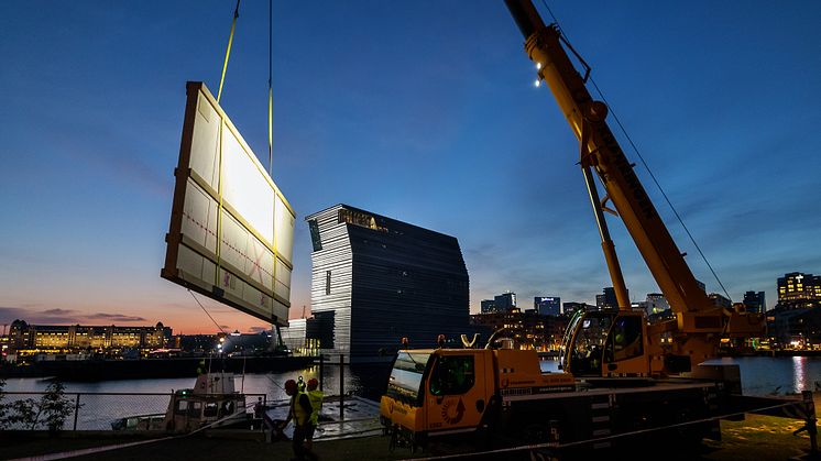 Munch on the move at Bjørvika, Oslo, this week. Photo: Kilian Munch / MUNCH