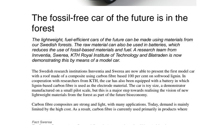 The fossil-free car of the future is in the forest