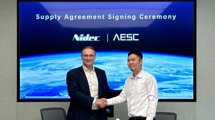 Nidec Industrial Solutions and AESC – sign agreement for the supply of Lithium-iron-phosphate (LFP) Energy Storage Systems (ESS)