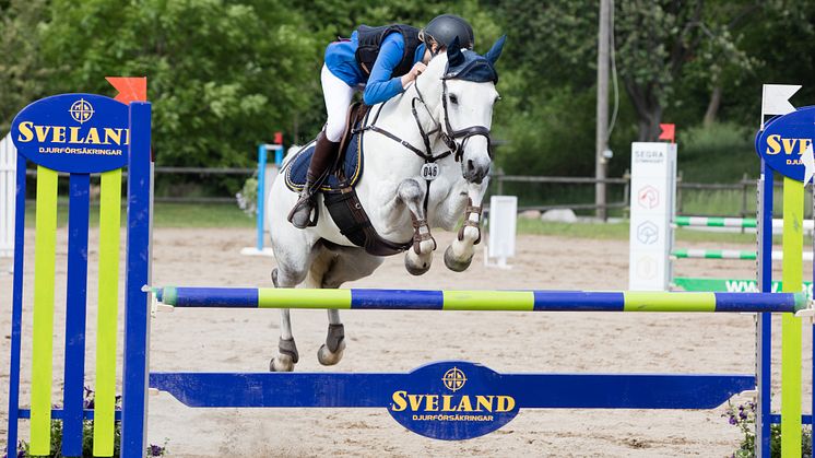 Malou Svensson på D-ponnyn Drumany Warrior deltog i Sveland Cup 2017.