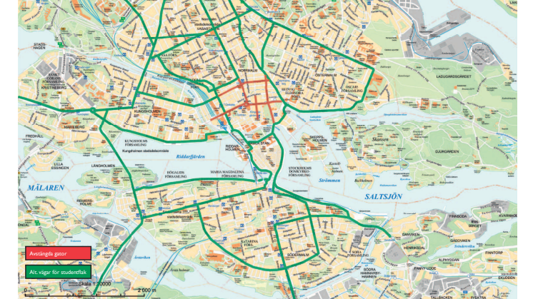 Karta över alternativa vägar