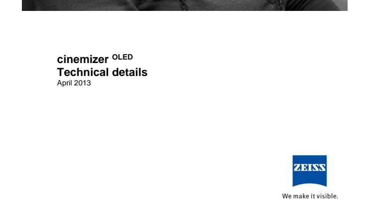Zeiss Cinemizer OLED technical datasheet