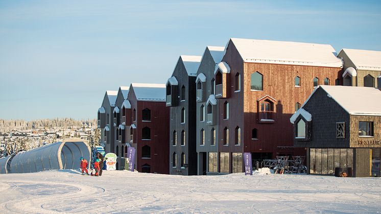 FAVNWEEKEND: Ett av oppholdene som deles ut er her på det nye leilighetshotellet, Favn, midt i Hafjell Alpinsenter.