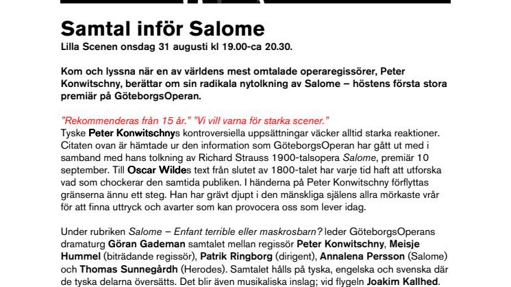 Samtal inför Salome 