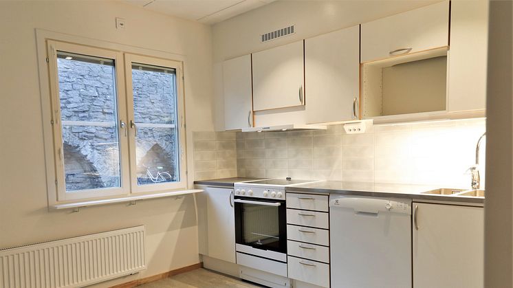 Köken i alla tre bostäder är utrustade med induktionshäll, varmluftsugn och diskmaskin. 