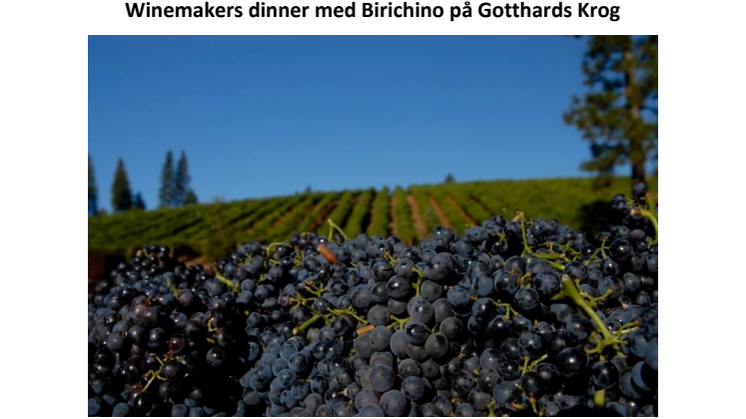 Winemakers dinner med Birichino på Gotthards Krog