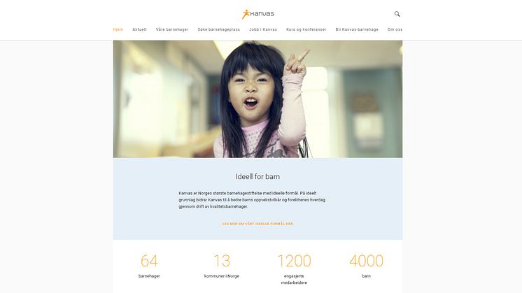 Barnehagestiftelsen Kanvas lanserer ny og brukervennlig nettside