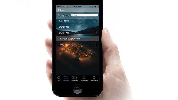 Quick and easy: get the right battery with the VARTA® Automotive app 