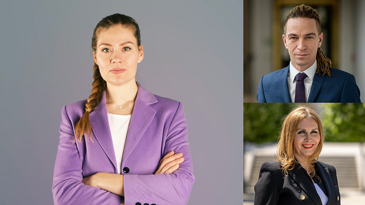 På bilden: Katarina Stensson, Piratpartiet (Sverige), Ivan Bartoš, Pirátská Strana (Tjeckien) och Zuzana Šubová, Pirátska Strana (Slovakien).