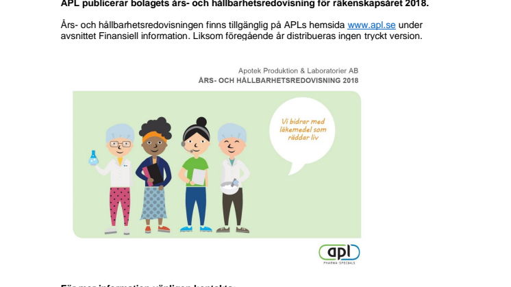 APL publicerar års- och hållbarhetsredovisning 2018